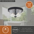 thumbnail image 5 of Toledo 13-in W Black Industrial Flush Mount Ceiling Light Fixture Clear Glass, 5 of 11