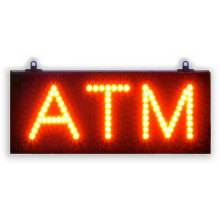 - 16 inch x 6.5 inch Red Window LED ATM Sign