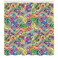 thumbnail image 3 of Ambesonne Wave Shower Curtain, Funky Doodle Summer Art, 69"Wx84"L, Multicolor, 3 of 3
