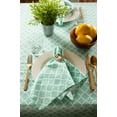 thumbnail image 4 of Contemporary Home Living Lattice Rectangular Cotton Tablecloth - 84" - Aqua and White, 4 of 6