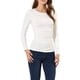thumbnail image 1 of INSPIRAR CHIC Blusas de Manga Larga Ajustadas de Cuello Redondo Sólido para Mujeres, Color Blanco, 1 of 7
