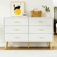 thumbnail image 6 of YouTrend 6 Drawer White Dresser, Wood Modern Adult Storage Cabinet with Metal Handles for Living Room,Bedroom, 6 of 10