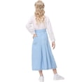 thumbnail image 3 of Girls Casual Denim Skirt Midi Pleated Buttons A-Line Over-Knee with Pocket 3-12Years, 3 of 5