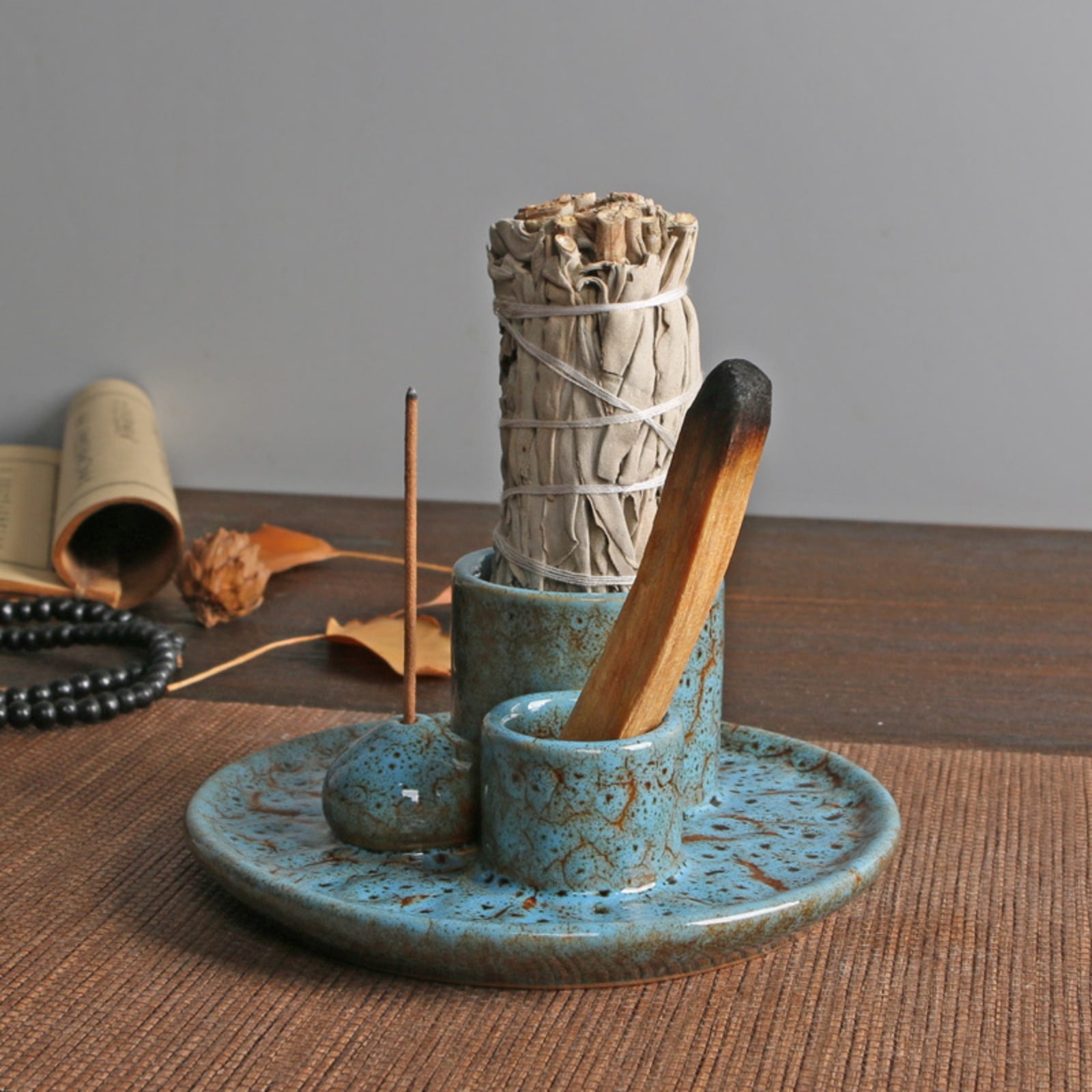 Ceramics Incenses Sages Burners Tray Holders with Multifunctional Design for Meditations Room and Home Decors