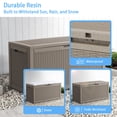 thumbnail image 3 of Chiccushion 100 Gallon Outdoor Patio Box Deck Delicate Vine Pattern Practical Storage Box for Yard Daily Usage, Brown, 3 of 4