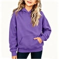 thumbnail image 7 of YHAJDS Girls Drawstring Hoodie Winter Long Sleeve Solid Color Casual Sweathirt Top, 7 of 7