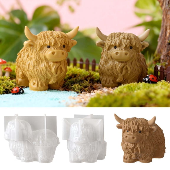 Yak Silicone Mould 3D Highland Cow For DIY Aromatherapy Candle Plaster Gypsum Craft Soap Resin Casting Mold Home Decor Making