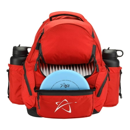 Prodigy Disc BP-3 V3 Disc Golf Backpack | Frisbee Golf Bag with 30+ Disc Capacity | Disc Golf Bag Backpack - Great for Beginners | Tear and Water Resistant | Large Disc Golf Bag (Red)
