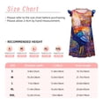 thumbnail image 3 of Fotbe Rooster Oil Painting Vestido de Dormir para Niñas de 3 a 10 Años, Mangas Cortas, Estilo Princesa, Pijama Camisón con Mangas Voladas-Large, 3 of 6