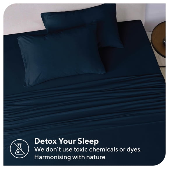 Refurbished Sleepdown SDS6104 Cotton Jersey Knit Sheet Set, 100% Cotton, Navy, Queen