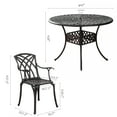 Withniture 5 Piece Cast Aluminum Patio Dining Sets Outdoor Dining Table and Chairs Set, Bronze