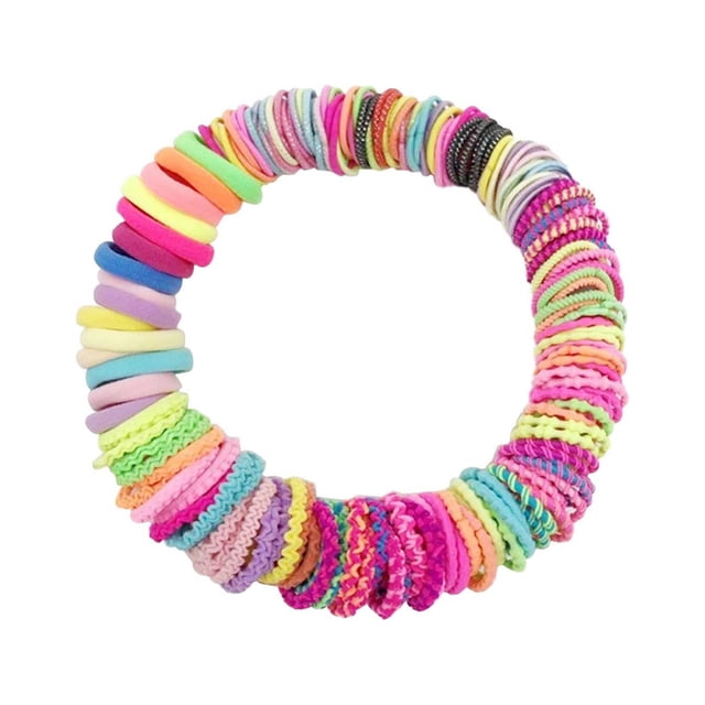 100/120 piezas de gomas para el pelo para niñas Accesorios para el pelo en colores vivos Gomas elásticas para el pelo Pinzas para el pelo Conjunto de joyas