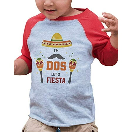 

7 ate 9 Apparel Kid s I m Dos Second Birthday Red Raglan