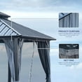 thumbnail image 2 of 12'x12' Hardtop Gazebo, Outdoor Patio Gazebo with Galvanized Steel Double Roof, Permanent Gazebo Pavilion with Curtain and Netting for Patio, Deck, Backyard, Black, 2 of 8