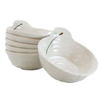 Pack Of 6 Yukino Hana Snowflakes Melamine Shallow Bowls With Handle 7oz