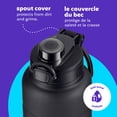 thumbnail image 4 of bubba Trailblazer Stainless Steel Water Bottle with Push Button Lid, 40 oz (1.18 L), Vacuum-Insulated, Rubberized Licorice, 4 of 7