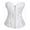 White, variant on Plus Size Women's Front Zip Corset Vintage Satin Bustier Hourglass Waist Shaping Bodice Tops for Wedding Party Halloween Gothic Black XXL