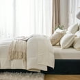 thumbnail image 3 of Davulos 7 Pieces Queen Lightweight Solid White Comforter Set for All Seasons, Soft & Comfortable Bed in a Bag Set for Student/friends, A Cloud-Like Sleeping Space Bedding Set, 3 of 8