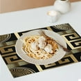 thumbnail image 4 of Greek Key Meander Black Gold Placemats Set of 4, 12x18 Inch Geometric Table Place Mats for Table Party Kitchen Dining Decoration, 4 of 6