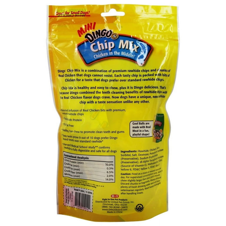 Dingo Chip Mix Mini Rawhide Chews With Chicken 7.5 oz