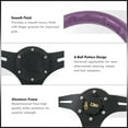 thumbnail image 2 of AJP Distributors Universal 350mm 14" 6 Bolts Holes Aluminum Steering Wheel Light Weight Purple Wood Grain Black Deep Dish 3 Spoke Heavy Duty + Horn Button Replacement JDM VIP Sport, 2 of 5