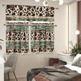 thumbnail image 5 of Aztec Cow Print Kitchen Curtain Valance and Tiers Set of 3 Fashion Farmhouse Basement Office Room Window Curtain for Kitchen Decor 24 inch Length 3 Piece-Easy Installation, 5 of 6