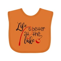 Inktastic Life is Better at the Lake Fishing Pole with Bobber Boys or Girls Baby Bib