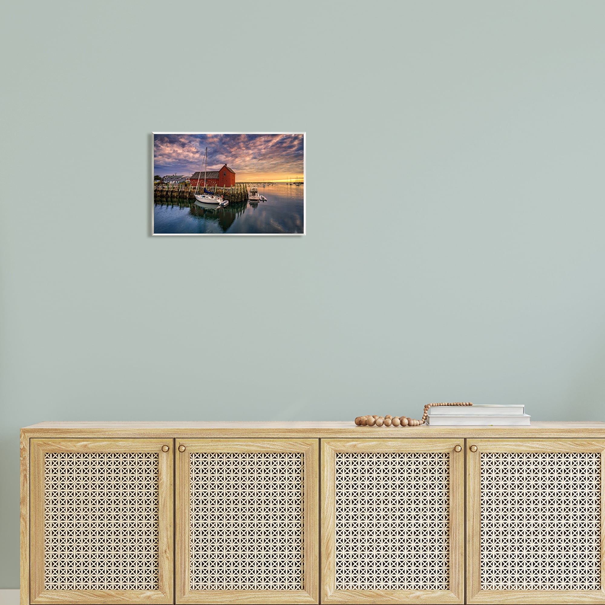 Stupell Docked Boats Marina Harbor Photography Landscape Photography Wall Plaque Unframed Art Print Wall Art