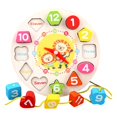 thumbnail image 1 of Reloj de madera, juguetes, clasificador, rompecabezas, enseñanza de la hora, juguete educativo temprano, preescolar León, 1 of 6