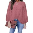 thumbnail image 2 of Vedolay Womens Tops Tie Dye Tunic Sweatshirts Winter Casual Dressy Sweatshirt Hot Pink,M, 2 of 5