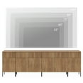 thumbnail image 4 of 94.5" Reeded Accent Cabinet Set with Charging Station, Modern Credenza Storage Cabinet with Doors and Drawers for Living Room, Kitchen, Dining Room, Hallway, 4 of 8
