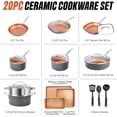 thumbnail image 3 of Gotham Steel TRUE VALUE 20 Pc Ceramic Pots and Pans Set Non Stick, Ceramic Cookware Set with Bakeware, Pot and Pan Set with Utensils, Non Stick Pots and Pan Set, Oven & Dishwasher Safe, Copper, 3 of 10
