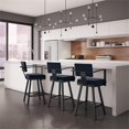 thumbnail image 2 of Amisco Akers 30.25" Polyester Swivel Bar Stool in Dark Blue/Black, 2 of 3