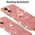 thumbnail image 4 of for Motorola Moto G Play 4G 2024 Phone Case with Ring Stand Lanyard Strap, Cute Glitter Girly Women Protection Shockproof 2-Layer Protective Cover - Rose Gold, 4 of 7