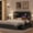 Dark gray FULL, variant on Full/ Quee/n King Size Bed Frame with Storage DrawerWood Platform Bed Frame with Bookcase Black wood grain