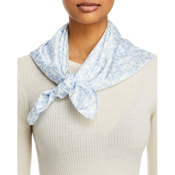 Wayf Floral Satin Scarf, Blue,