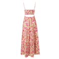 thumbnail image 4 of XIAONU Floral Print Spaghetti Strap Maxi Dress For Women Front Cutout Tiered Vacation Dress, 4 of 7
