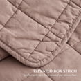 thumbnail image 3 of EVERGRACE 100% Cotton Box Stitch Quilt Bedding Set King Size 3 Pieces, Garment-Washed Lightweight Soft Cozy Coverlet, Oversized Quilted Bedspread Sets with 2 Shams for All Season, Clay, 3 of 8