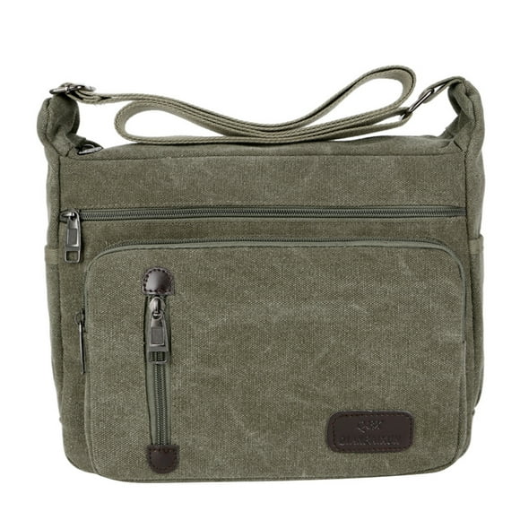 EeaseMX Bolso bandolera de lona verde para hombre, tipo bandolera, para viaje
