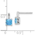 thumbnail image 4 of Sterling Silver Rhodium-Plated Square Blue Created Opal Post Earrings (9.85 X 5.45) Made In China qe15795, 4 of 6