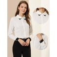 thumbnail image 2 of INSPIRE CHIC Women's Point Collared Button Up Office Business Casual Shirt, 2 of 5