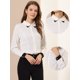 thumbnail image 2 of Camisa Casual De Negocios Allegra K De Oficina De Manga Larga Con Botones Y Cuello De Punto Para Mujer Blanco M, 2 of 5
