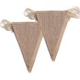 thumbnail image 1 of Cadena de banderines Dahi, 2 piezas, banderines vintage, guirnalda de banderines con 48 banderines triangulares para fiesta de bodas (marrón), 1 of 1