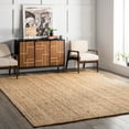 thumbnail image 2 of Brooklyn Rug Co  Adelaida Farmhouse Jute Area Rug Natural 2'3" x 4' Oval 4' Square Indoor Beige Oval Bohemian & Eclectic, Farmhouse, Casual, 2 of 5