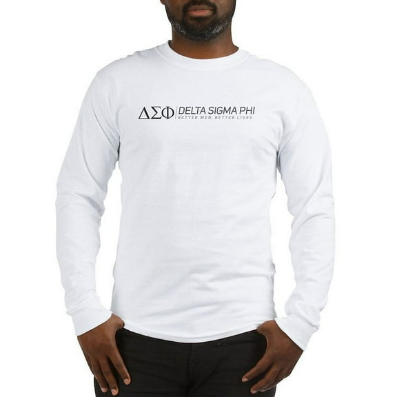 CafePress - Delta Sigma Phi Grayscale Logo Long Sleeve T Shirt - Unisex Cotton Long Sleeve T-Shirt