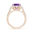 thumbnail image 2 of ANGARA Natural 2.45 Ct. Amethyst with Diamond Halo Engagement Ring in 14K Rose Gold for Women (Ring Size: 11.5), 2 of 10