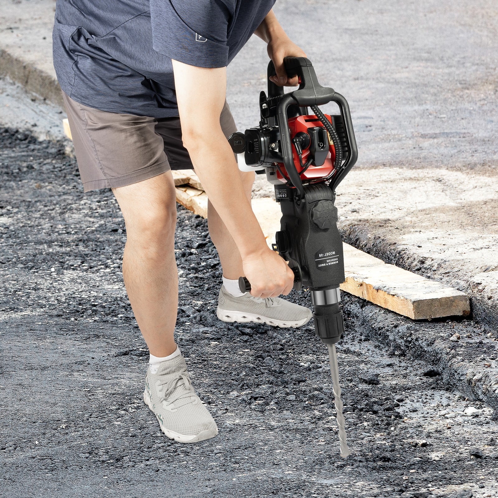 Gasoline Hammer Drilling Machine 2 Stroke Gas Powered Demolition Hammer 33CC for Interior Decoration