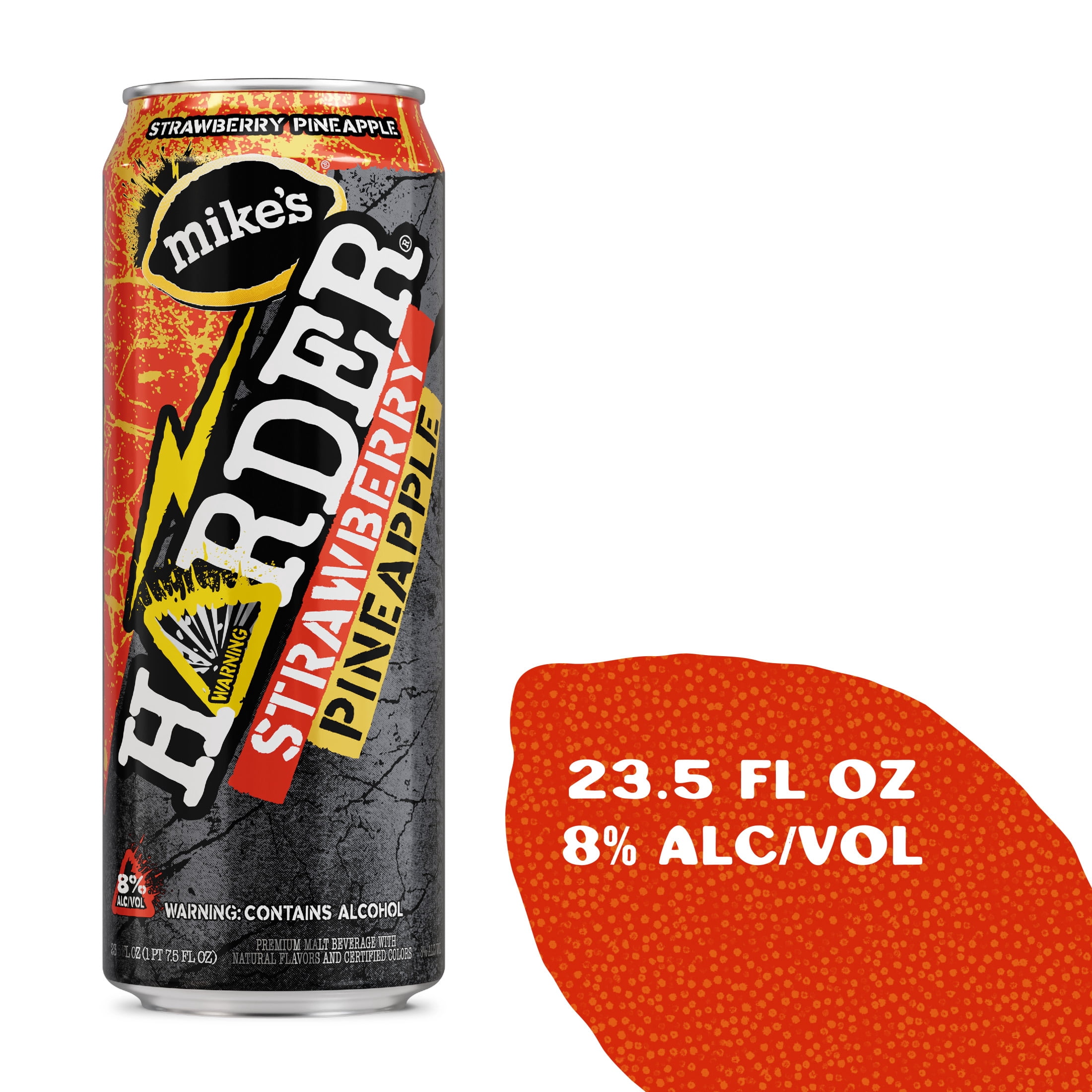 (6 pack) Mike's Harder Lemonade Strawberry Pineapple, 23.5 fl oz Can, 8% ABV