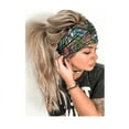 thumbnail image 4 of Headbands for Women, Wide Boho Headbands Elastic Bandana Non-Slip Sweat Fashion Headwraps Hair Bands Headwear Fit All Head Sizes for Yoga, Workout, Sports, Running 4Pcs, 4 of 5