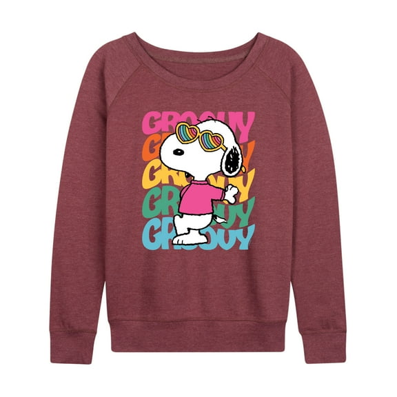 Peanuts - Groovy Stacked - Women's Lightweight French Terry Long Sleeve Shirt